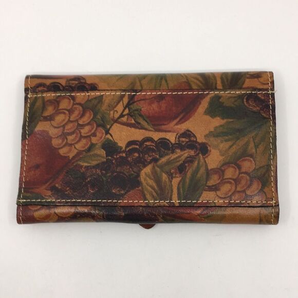Patricia Nash floral and fruit Large Leather Wallet - Picture 2 of 16